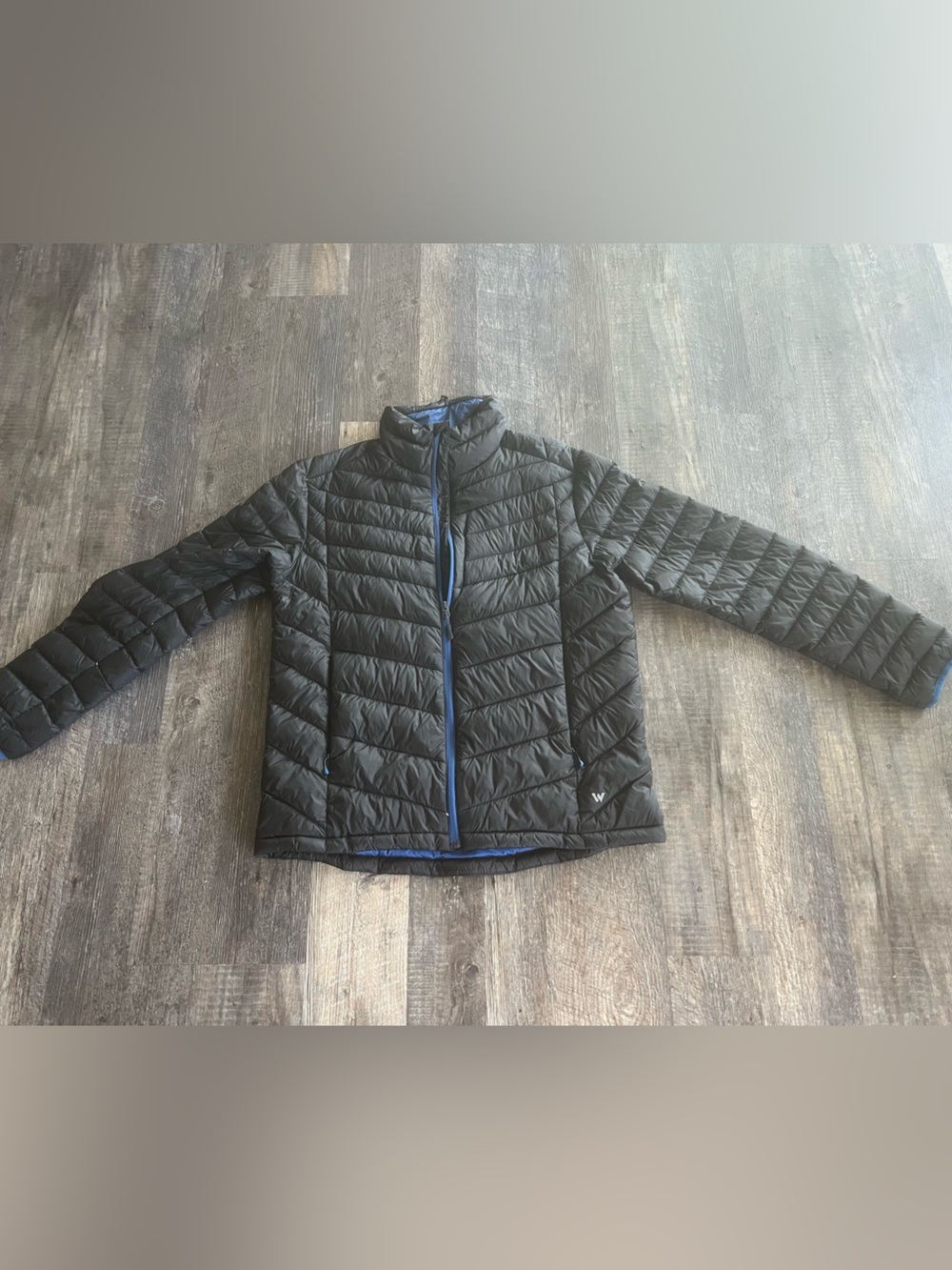 White Sierra Blue and Black Quilted Jacket